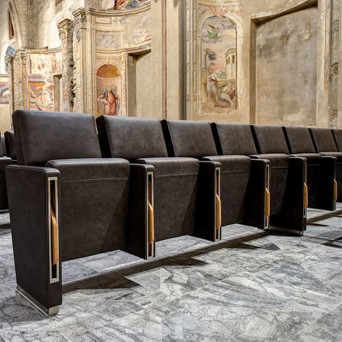 Moderner Auditoriumsessel - SANT'AGOSTINO - Cinearredo Italia - Stoff / Leder / Sperrholz