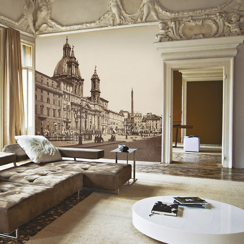 Moderne Tapete - ROMA – PIAZZA NAVONA - Skinwall - Stoff / Vinyl / Städtemotiv