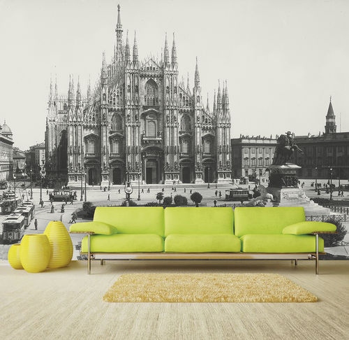 Moderne Tapete - MILANO – PIAZZA DUOMO - Skinwall - Stoff / Vinyl / Naturmotiv