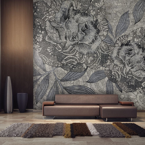 Moderne Tapete - LACE - Skinwall - Stoff / Vinyl / Blumenmotiv