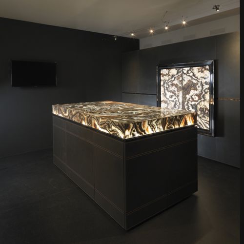 Tür für Einbauschrank / Holzfurnier - CORAL BLACK LIVING AREA - Elite Stone - Einbaukasten / ohne Verglasung / Doppelflügel