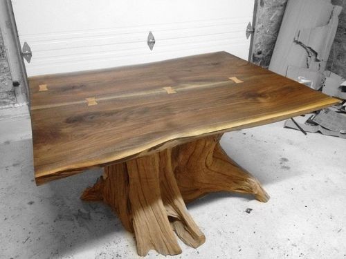 Esstisch / originelles Design - LIVE EDGE - Bois & Design - Eiche / Nussbaum / Massivholz