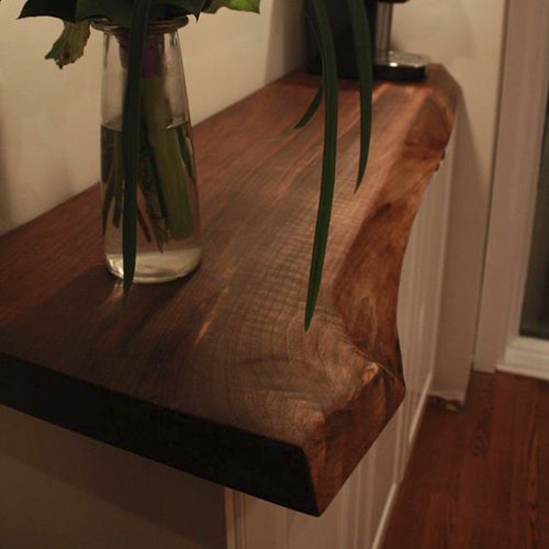 Moderner Konsolentisch - LIVE EDGE - Bois & Design - Eiche / Nussbaum / Massivholz