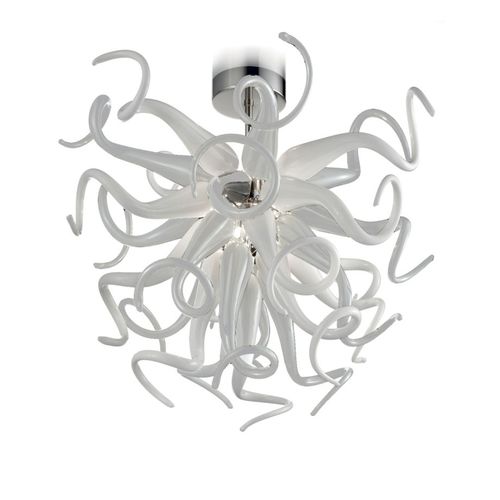 Moderner Kronleuchter - Medusa - Murano Lux - geblasenes Glas / Muranoglas / aus verchromtem Metall