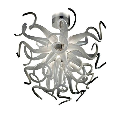 Moderner Kronleuchter - Medusa - Murano Lux - geblasenes Glas / Muranoglas / aus verchromtem Metall