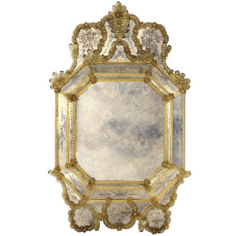 Wandmontierter Spiegel - Antica - Murano Lux - venezianischer Stil / polygonal / Muranoglas