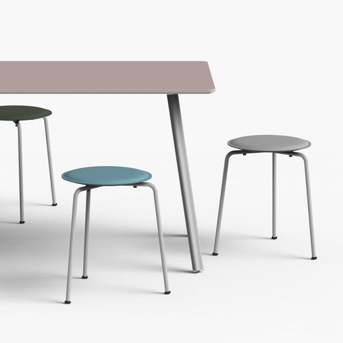 Moderner Hocker - RAVIOLI - Faust Linoleum - Linoleum / Gestell aus Stahl / stapelbar