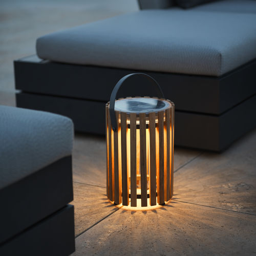Tischlampe - STAR Lamp Small - Solpuri - Teakholz / modern / wiederaufladbar