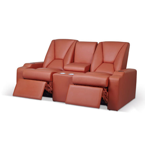 Leder-Kinosessel - LORENZ VIP RECLINER LS-805 - Leadcom Seating - rot / mit Fußstütze