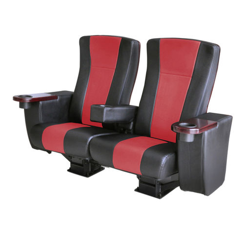 Leder-Kinosessel - ULTIMATE ROCKER LS-10602 - Leadcom Seating - rot / schwarz / mit Kopfstütze