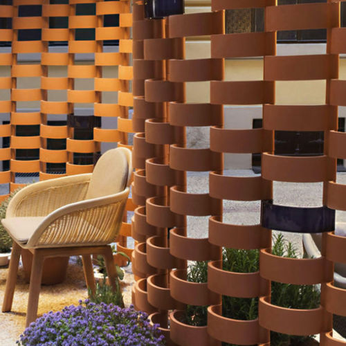 Keramik-Schirmwand - GARBET - CERAMICA FERRES - für Garten / gebogen