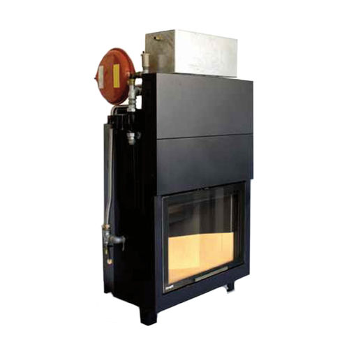 Geschlossene Feuerstelle / Holz - TERMO 70 - Moretti Design Gruppo - Multibrennstoff / mit 1 Sichtseite / Metall
