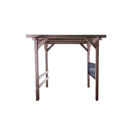 Selbsttragende Pergola - Extruplas - Recyclingkunststoff / mit PVC-Plane / windfest