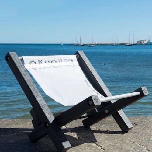 Liegestuhl für Strand - Extruplas - modern / Segeltuch / Recyclingkunststoff