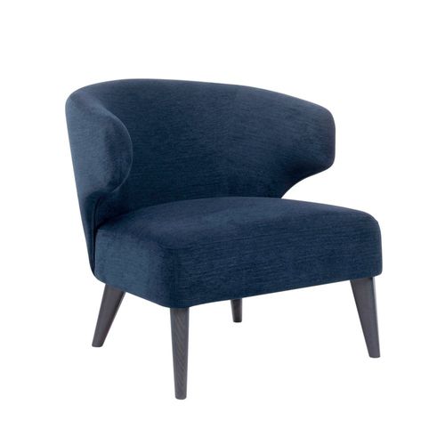 Moderner Sessel - 6119 LO - Thöni Josef GmbH - Stoff / Buche / blau