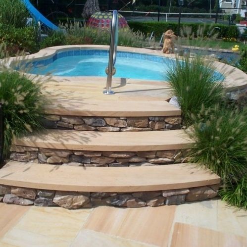 Sandstein-Bodenbelag - TEAKWOOD - jaipur pietre - für den Außenbereich / für Treppenstufen / für Poolrand