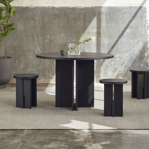 Moderner Tisch - BARDI - Hobby Flower - Eiche / Esche / Gestell aus Holz