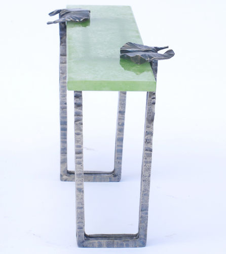 Konsolentisch / originelles Design - WATERLILY - Atelier Stefan Leo - Glas / Eisen / Nickel