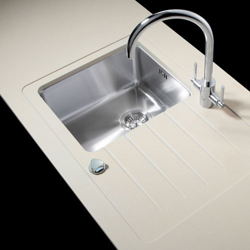 Einbeckenspüle - Minerva Work Surfaces - mit Abtropffläche / Edelstahl / Unterbau
