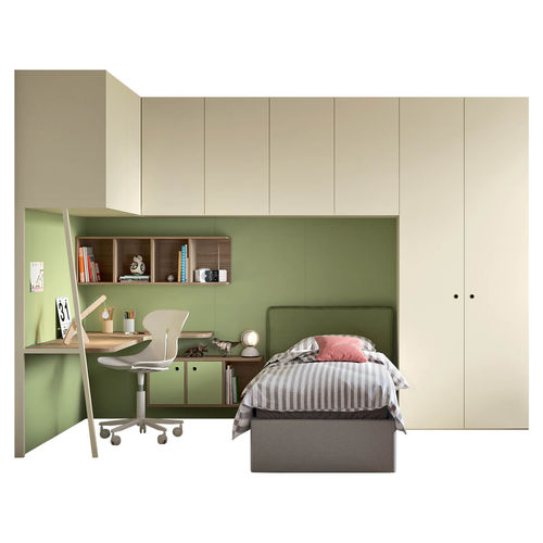 Eckkleiderschrank - nidi - wandmontiert / modern / mit Schwingtür