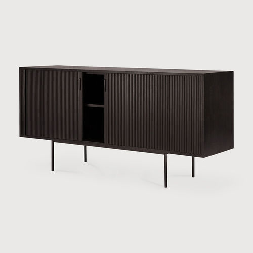 Modernes Sideboard - Roller Max - ETHNICRAFT - Teakholz / Mahagoni / mit Schwingtür