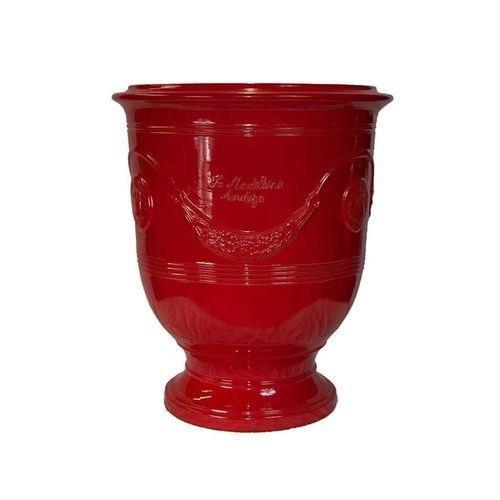 Keramik-Pflanzgefäß - Anduze - Poterie de la Madeleine - rund / für Privatgebrauch / rot