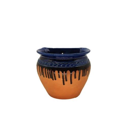 Pflanzgefäß / emaillierte Keramik - Poterie de la Madeleine - wandmontiert / rund / für Privatgebrauch