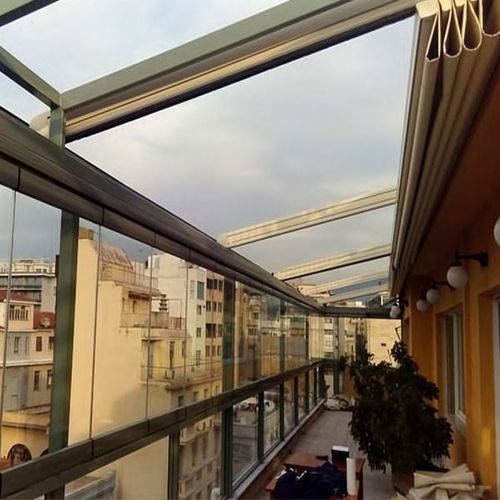 Angebaute Pergola - IN ATHENS - Atrio Glass Doors - Glas / PVC / maßgefertigt
