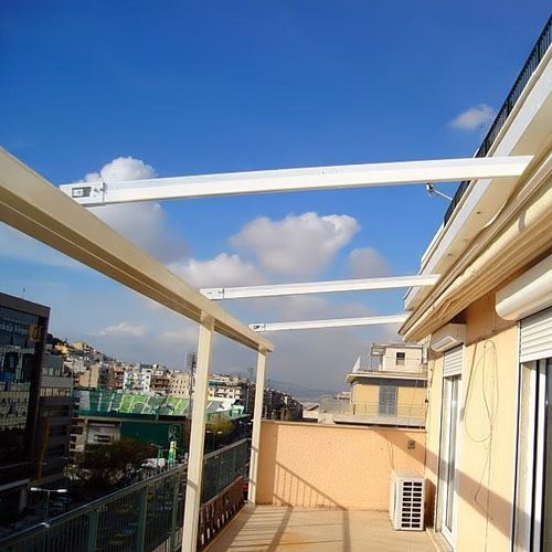 Angebaute Pergola - ALEXANDRAS - Atrio Glass Doors - Metall / Stoff / einziehbar