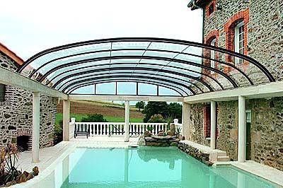 Latten-Poolabdeckung - Atrio Glass Doors - Sicherheit / Thermo / Winter