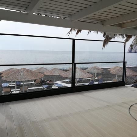 Glasbalustrade - KAMARI ​​SANTORIN - Atrio Glass Doors - für Außenbereich / für Balkon / für Terrasse