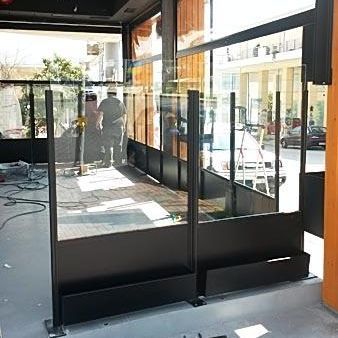 Kristall-Raumteiler - PERISTERI, ATHENS - Atrio Glass Doors - für Ladenbau / für Außenbereich