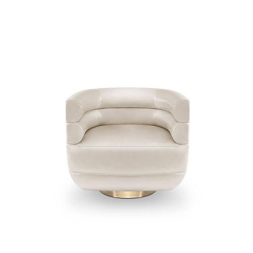 Moderner Sessel - LOREN ARMCHAIR - Insplosion - Leder / poliertes Messing / für Wohnzimmer