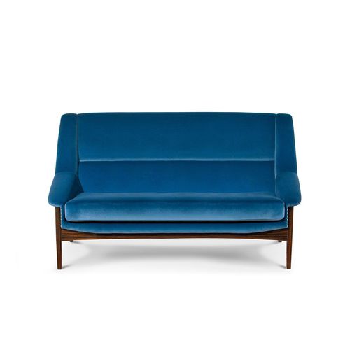 Modernes Sofa - INCA 2 SEAT SOFA - Insplosion - Samt / Holzfurnier / für Gewerbegebrauch