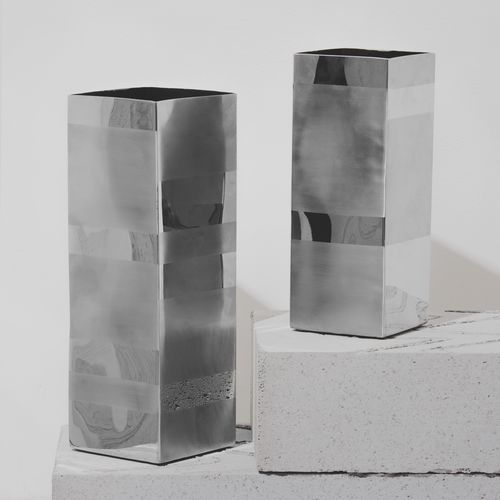 Moderne Vase - ETTA - Aura London - Edelstahl / silberfarben