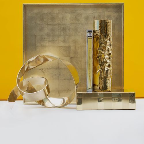 Messing-Skulptur - CIRQUE - Aura London - bodenstehend / gold / Natur
