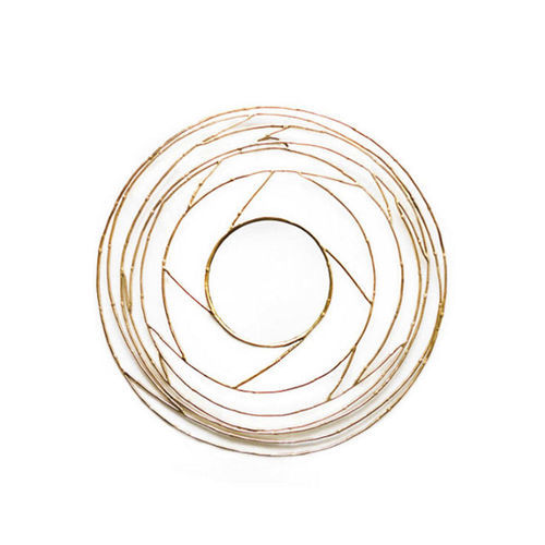 Wandmontierter Spiegel - WHIRL - Aura London - modern / rund / gebürstetes Messing