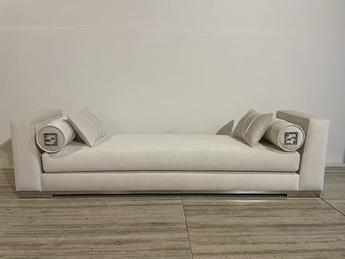 Moderne Polsterbank - Signature - Fertini Casa - Stoff / Leder / Gestell aus poliertem Messing