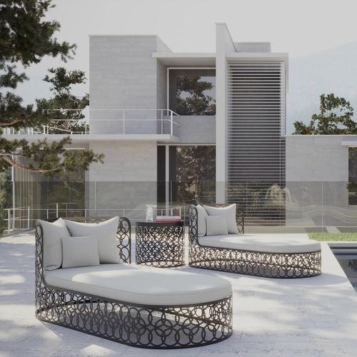 Moderne Sonnenliege - Fascinio - Fertini Casa - Stoff / Aluminium / UV-beständig