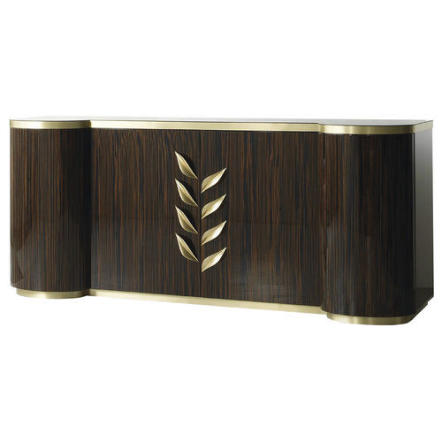 Modernes Sideboard - Lotus - Fertini Casa - Macassar-Ebenholz / poliertes Messing / mit Schwingtür