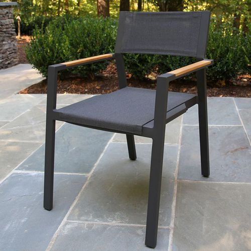 Moderner Esszimmerstuhl - SUMMIT  - COUNTRY CASUAL TEAK - für Außenbereich / Stoff / Gestell aus Aluminium