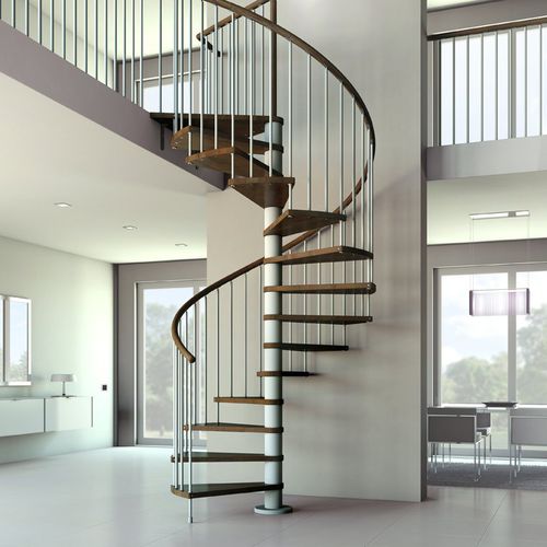 Wendeltreppe - C20-KIT - d'OPERA STAIRS - Holzstufen / mit Metallstruktur / modern