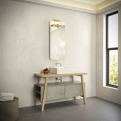 Wandhängender Waschtisch-Unterschrank - NOVEL BATHROOM FURNITURE - freistehend / Massivholz / Keramik