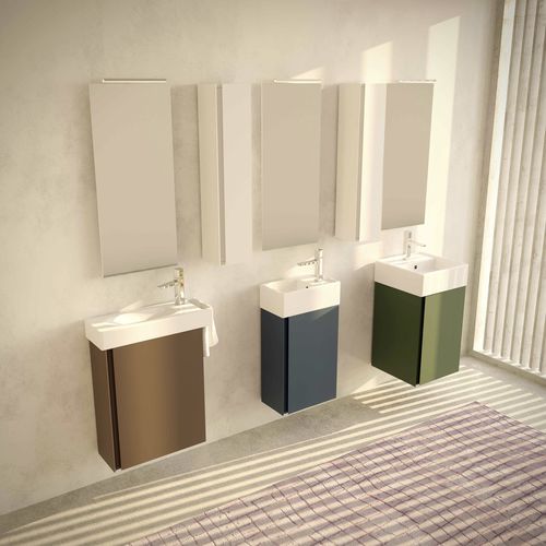 Wandmontierter Waschtisch-Unterschrank - Smart - NOVEL BATHROOM FURNITURE - Eiche / Holzfurnier / Keramik