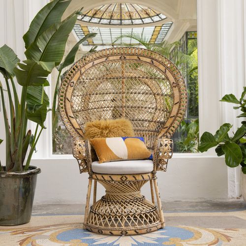 Moderner Stuhl - Peacock - KOK Maison - für den Innenraum / Stoff / Rattan