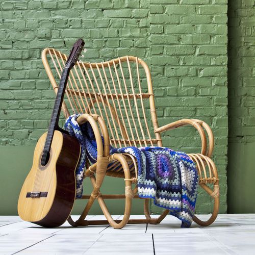 Moderner Sessel - MARLÈNE - KOK Maison - Stoff / Rattan / Rattan