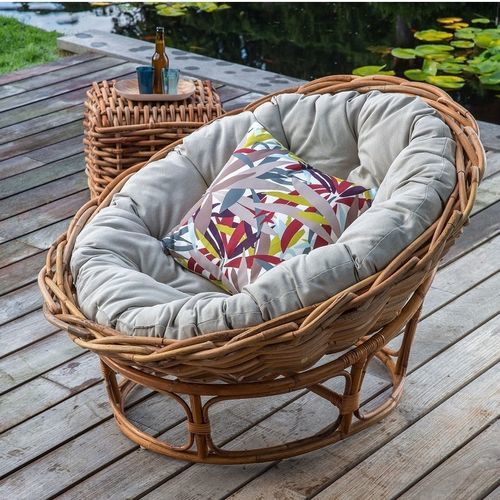Moderner Sessel - MEXICO - KOK Maison - Stoff / Rattan / mit abnehmbarem Kissen