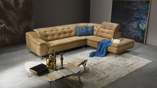 Ecksofa - CLOUD - Rossini - modern / Leder / mit Kopfstütze