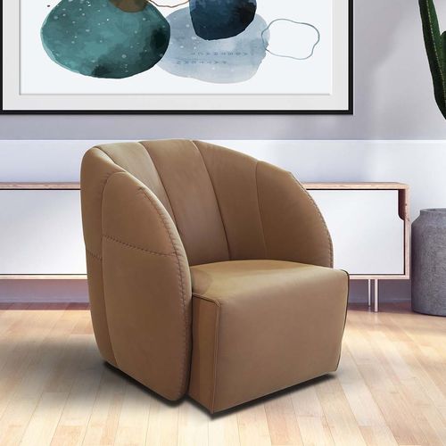 Moderner Sessel - GLOBE - Rossini - Leder / braun / mit Armlehnen