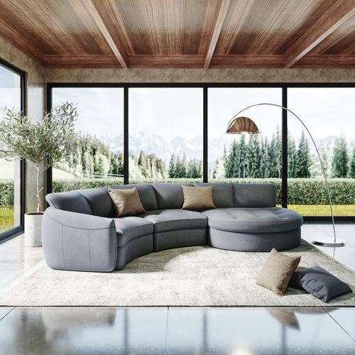 Modulsofa - TAORMINA - Rossini - halbrund / modern / Leder